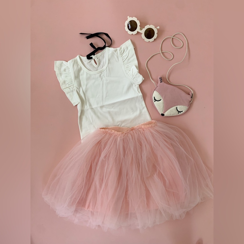 Pink tulle skirt set